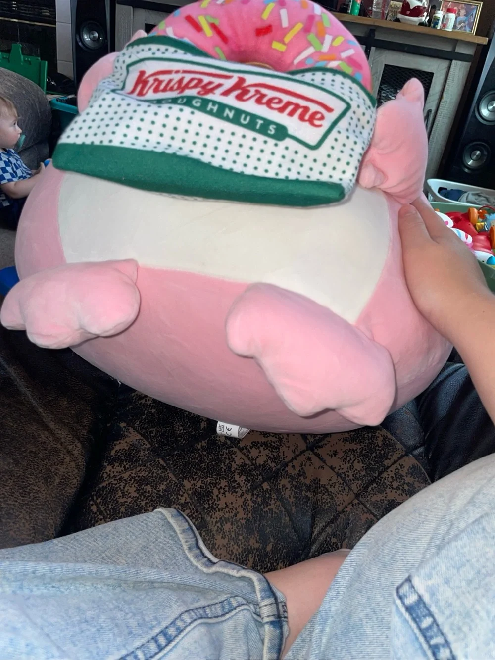Pink Axolotl Plush with Sprinkled Donut